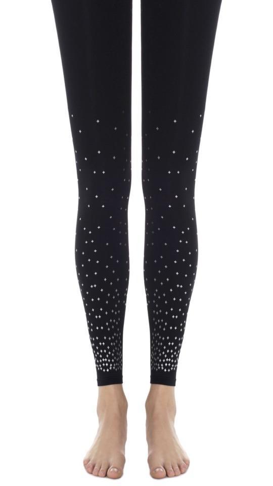 Footless Tights - Silver Sparkles
