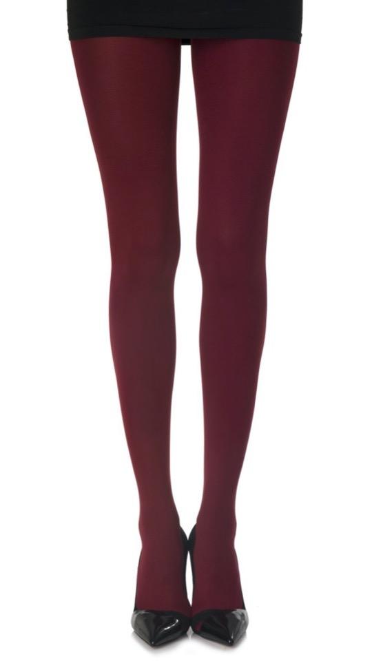 80 Denier Opaque Tights: Burgundy / 16-18: XL – Doll Factory by